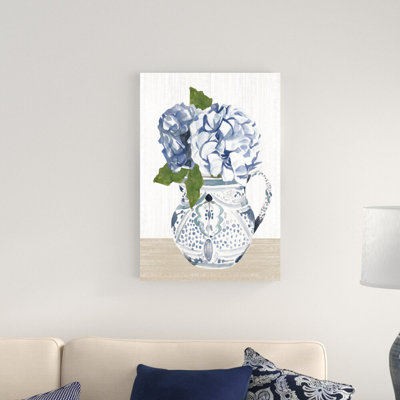 " Blue Hydrangea Bouquet " Painting Print
