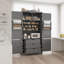 Armoire de cuisine autoportante, prises de courant intégrées, étagère réglable et support à vin, salle à manger et salon de style contemporain-55700843