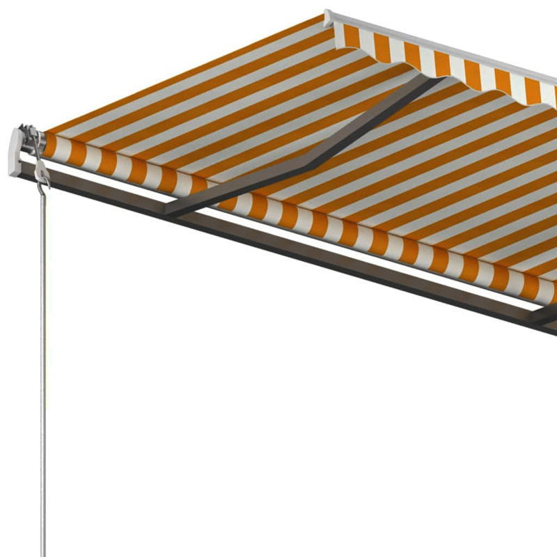 Vevay Retractable Patio Awning, 245cm H x 300cm W x 250cm D, Yellow/White