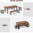 5-Piece Extendable Dining Table Set for 4-8 People with 2 Benches and 2 Square Stools – Mid-Century Kitchen Table with Metal Frame and MDF Board – Easy to Clean