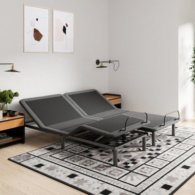 Matelas à tête flexible et ensemble de base réglable - Couche de refroidissement structurelle en mousse de 1,5 po avec pieds en cuivre pour un confort accru