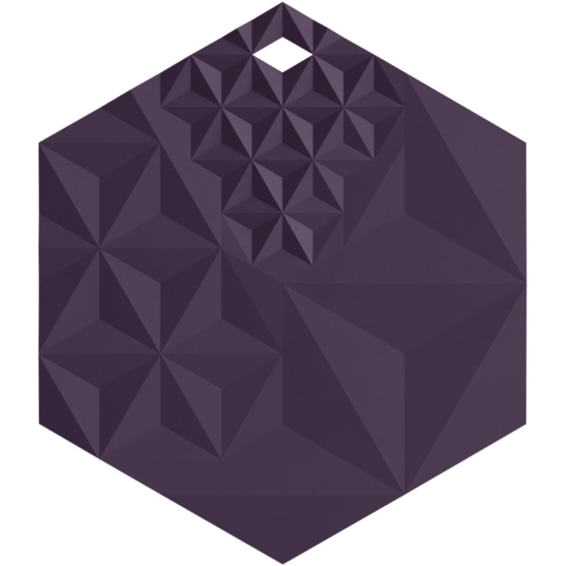Hexagon Trivet, Black Plum