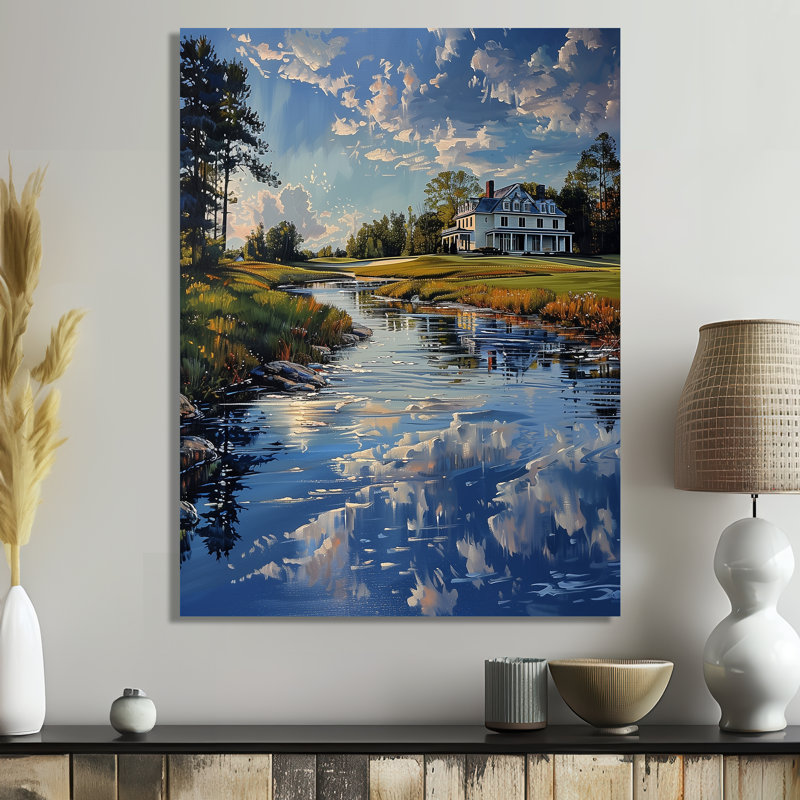 «Blue Green Summer Luxury Golf Country Club», impression d'art mural, Toile tendue, H 20 po x l 12 po