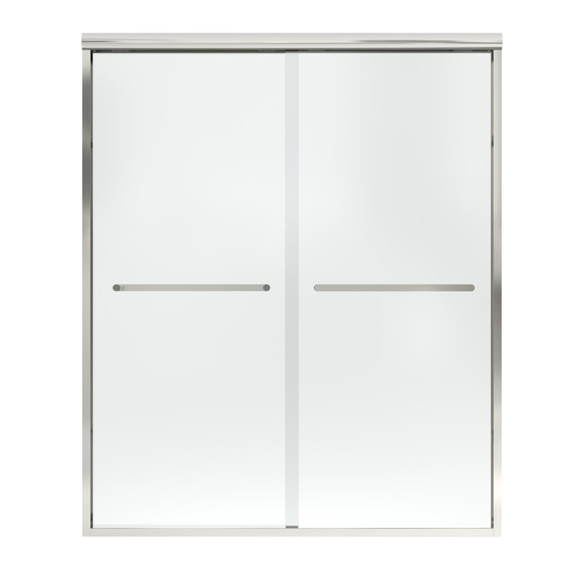 Porte de douche encadrée l 60 "x H 72", Nickel brossé