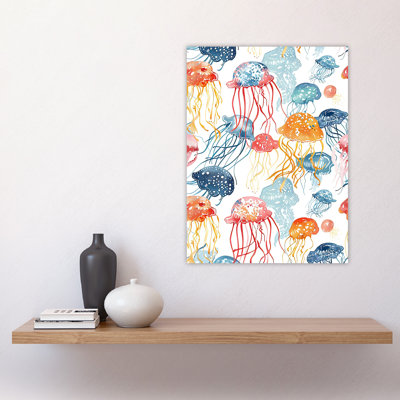 Jellyfish Bright Watercolour Wall Art Print
