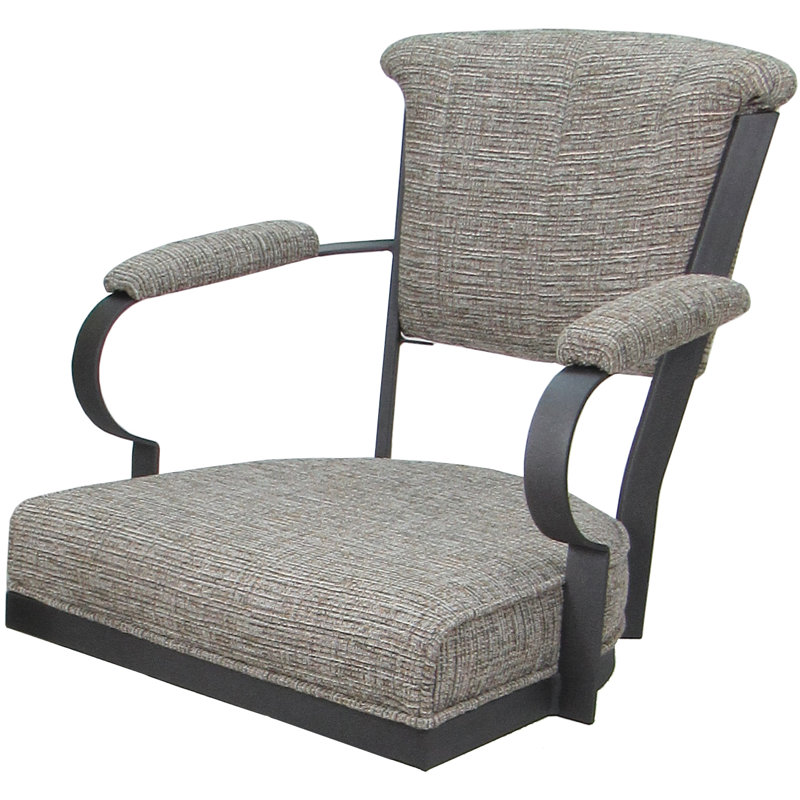 Tissu brun clair Jetty June sur fond gris - assise de 24 po, Grey