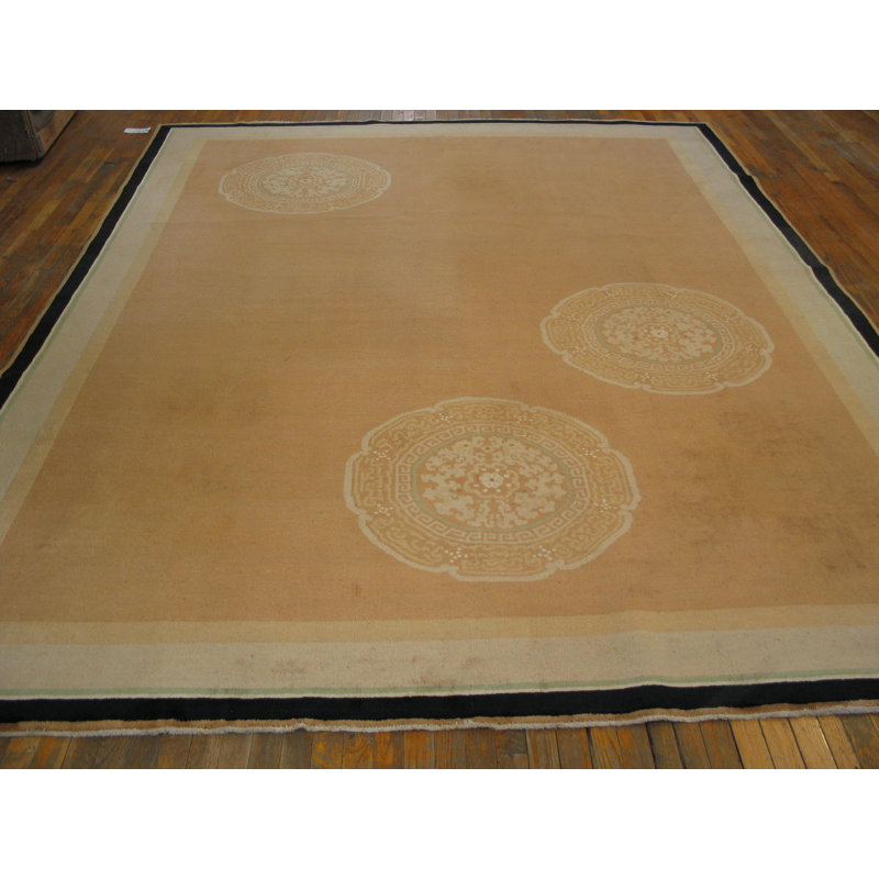 Antique Chinese Art Deco Allover Geometric Hand Knotted Pile Rug