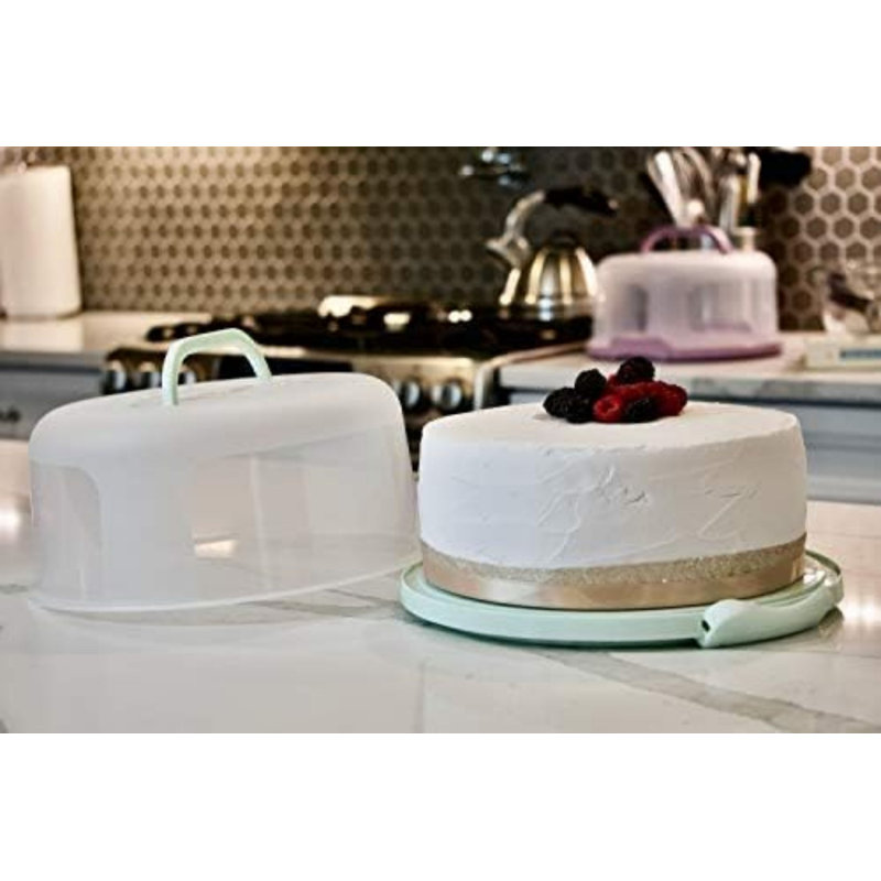 Round Cake Carrier Two Sided Cake Holder Serves as Five Section Serving Tray