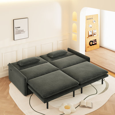 Canapé-lit multifonctionnel 3-en-1 avec rangement et port USB, canapé-lit moderne pour petits espaces