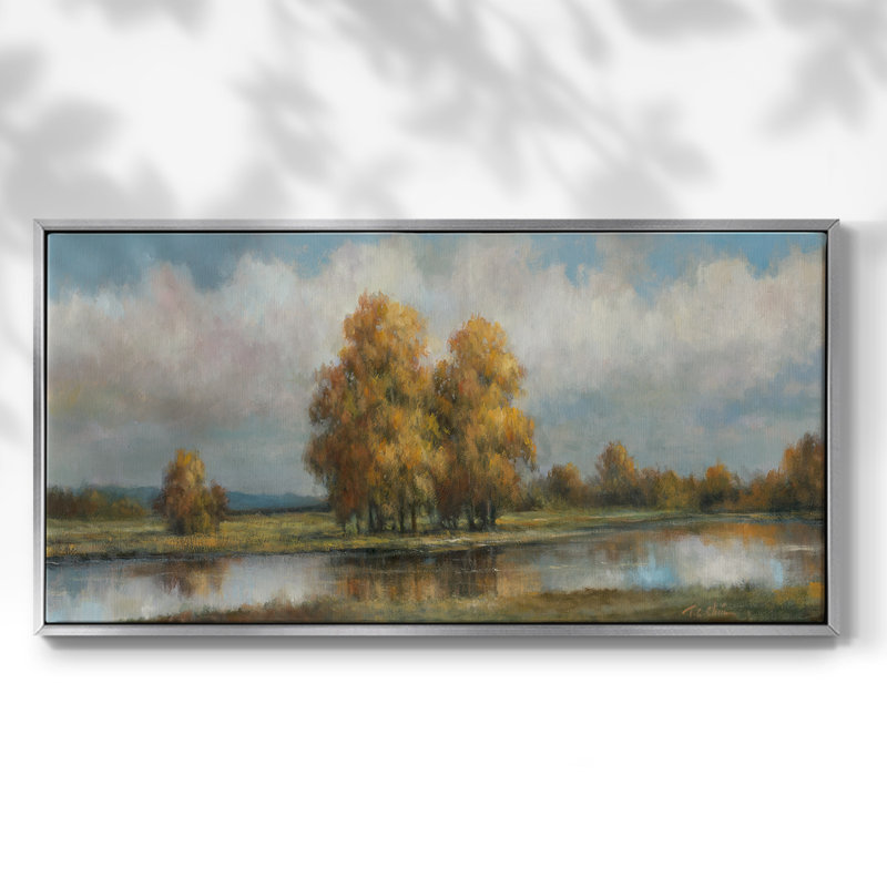 Shenandoah - Toile tendue avec châssis tendue, prête à être accrochée, Argent argent, H 21 po x l 41 po