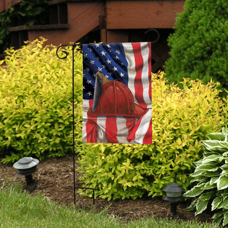 Fireman Helmet Garden Flag