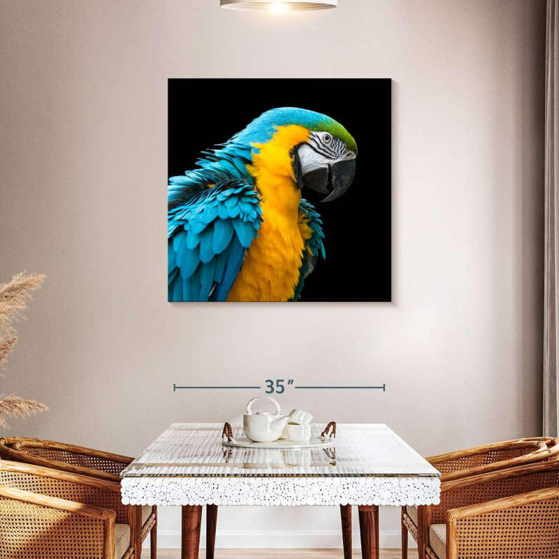 Crowle Charming Macaw, 36" H x 36" W