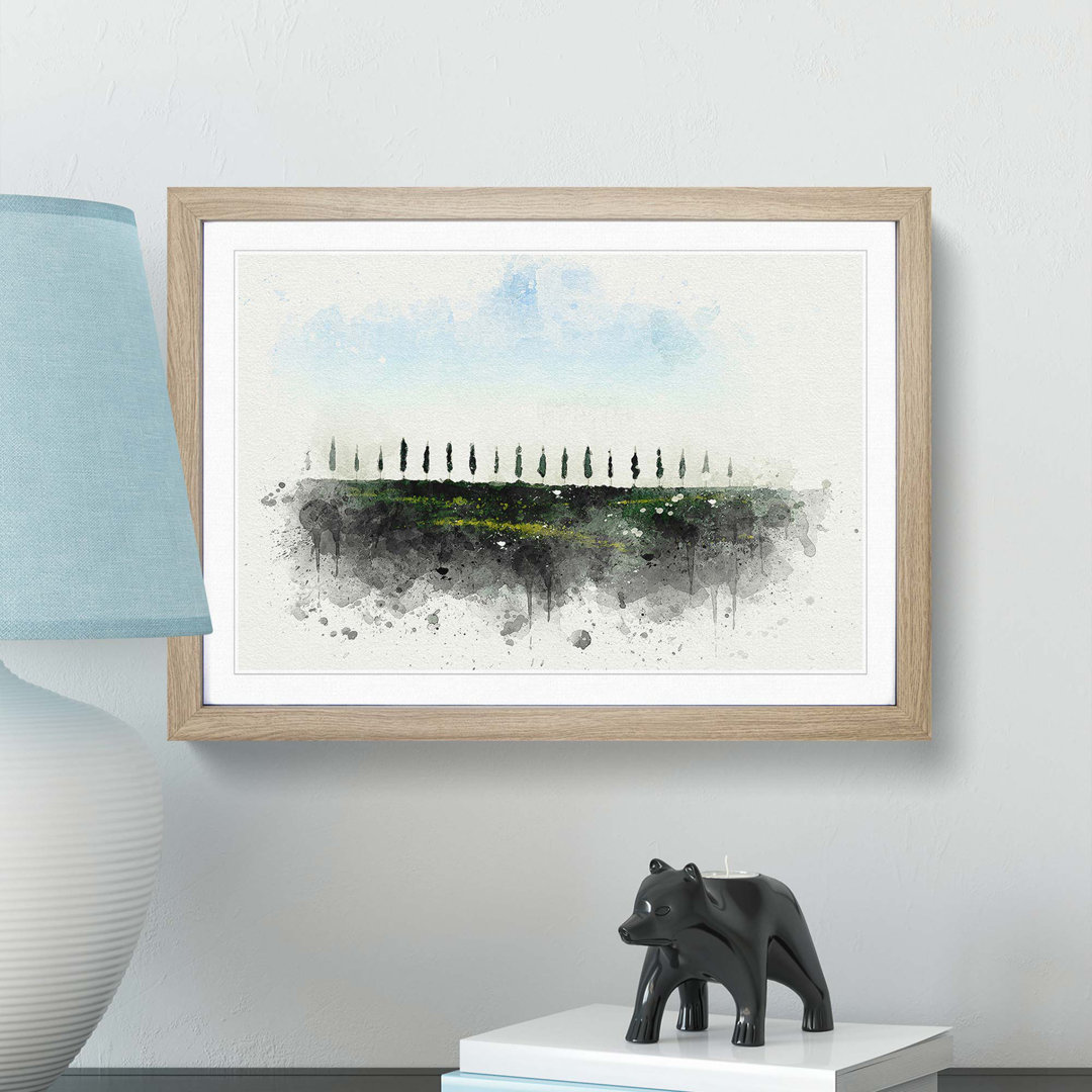 Tuscany Fields in Siena Italy in Abstract - Picture Frame Graphic Art Print