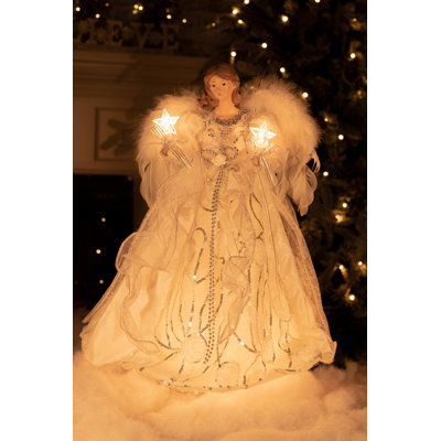 Décoration pour sommet de sapin ange 10 lumières