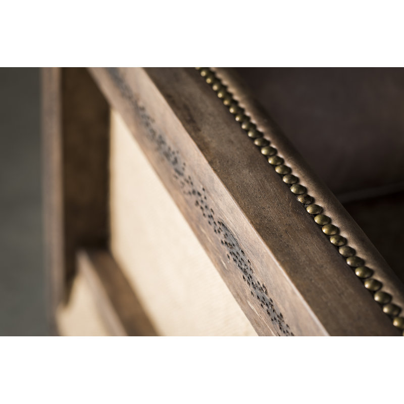72" Genuine Leather Square Arm Sofa