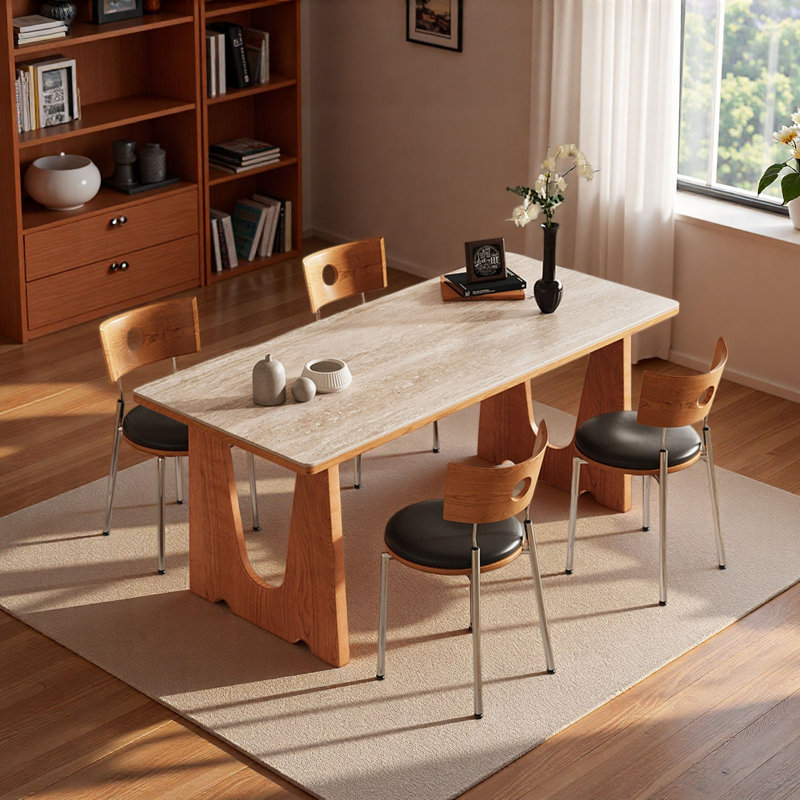 Table de salle à manger Nordic, 5 pièces: table, 4 chaises, H 29,5 po x l 63 po x P 27,6 po