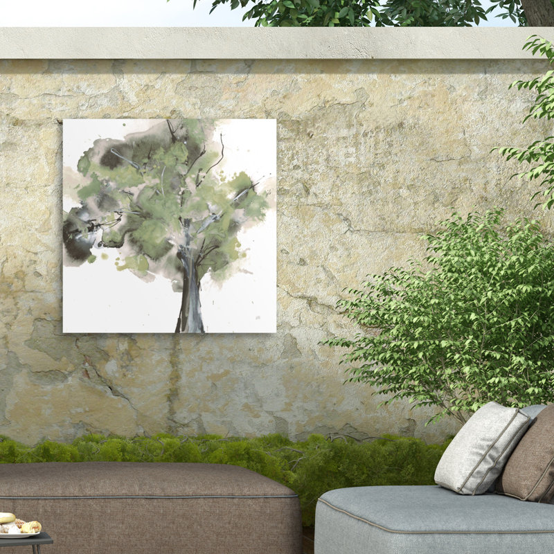 Chris Paschke Treetops II Sage Outdoor  Canvas, H 14 po x l 14 po