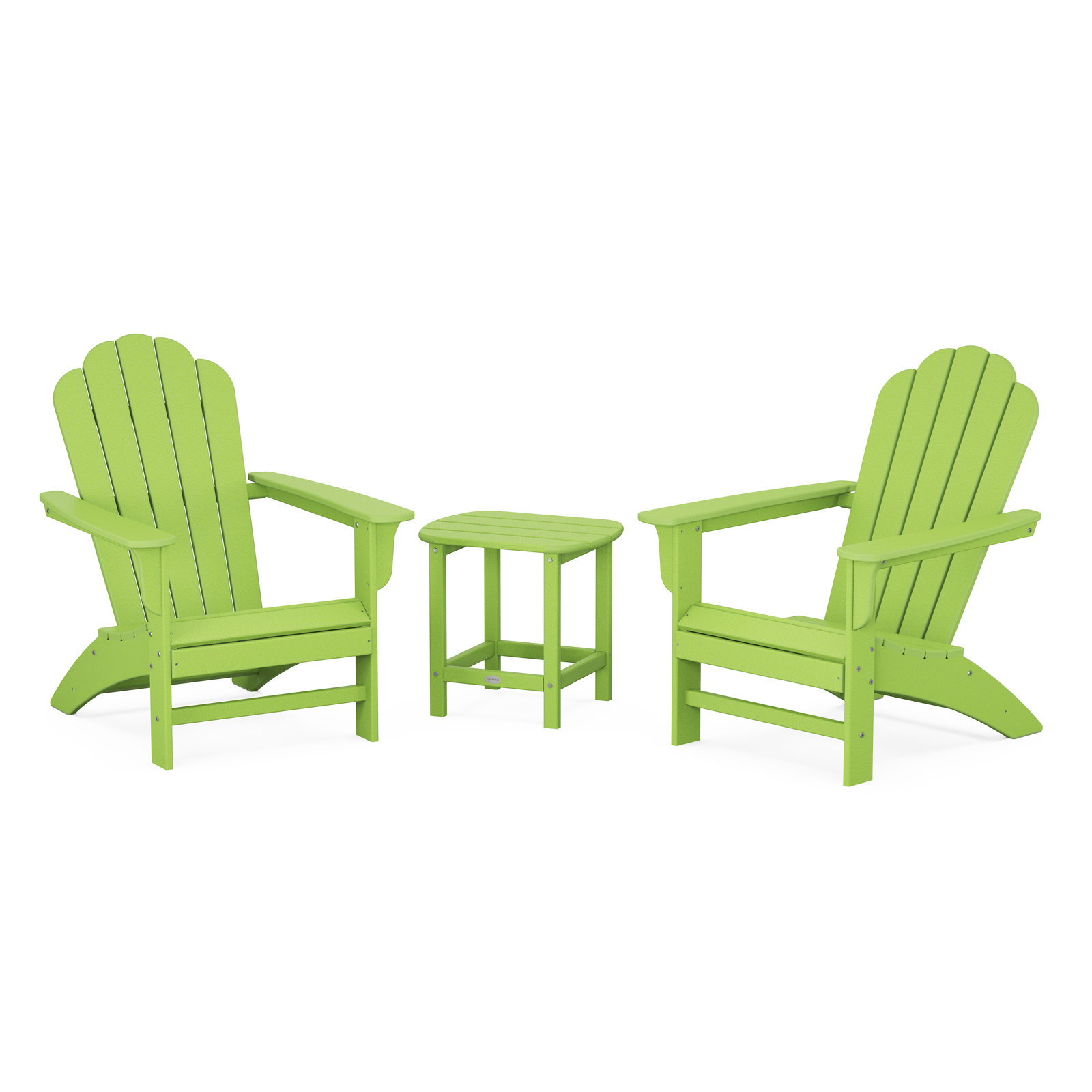 POLYWOOD Country Living Adirondack Chair Set, Lime