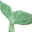 Sculpture de queue de sirène en bois turquoise côtier, avec écailles sculptées à la main, 34 cm de hauteur