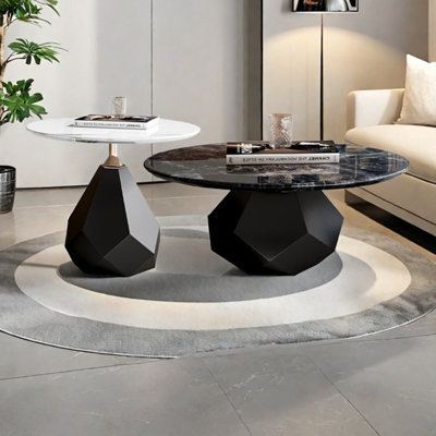 Simple creative rock plate round tea table