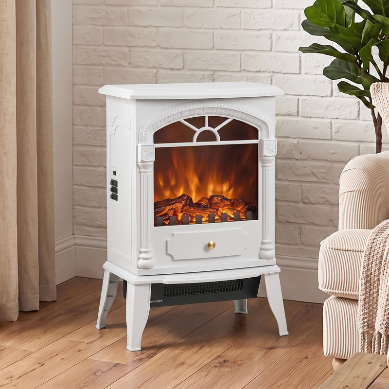 HOMCOM 39 cm W Electric Stove, White@@Black