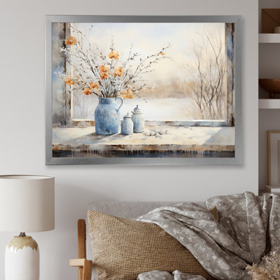 «Cottage In Winter Window Charm I», art mural fenêtres de ferme