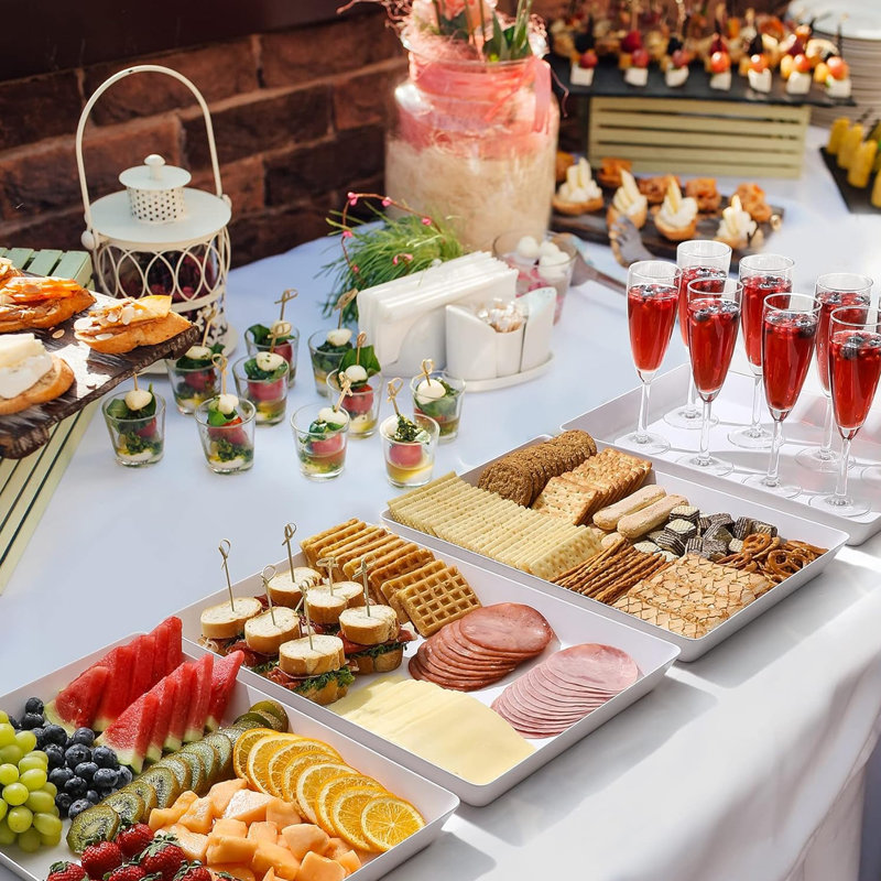 Plateau de service pour fêtes, plateau de service, paquet de 6