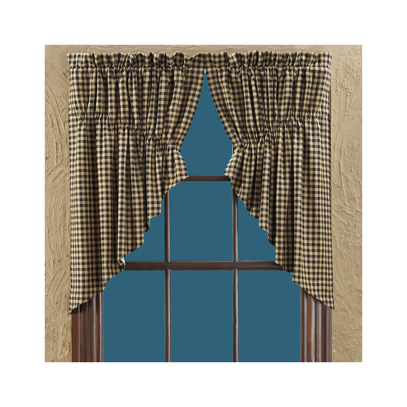 Addie Cotton Checkered Swag Window Valance