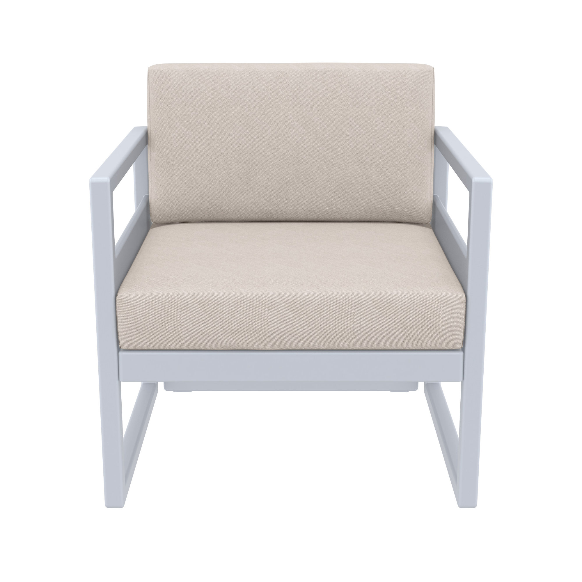 Lane Outdoor Lounge Chair, Silver/Gray, Canvas Flax Sunbrella® Canvas
