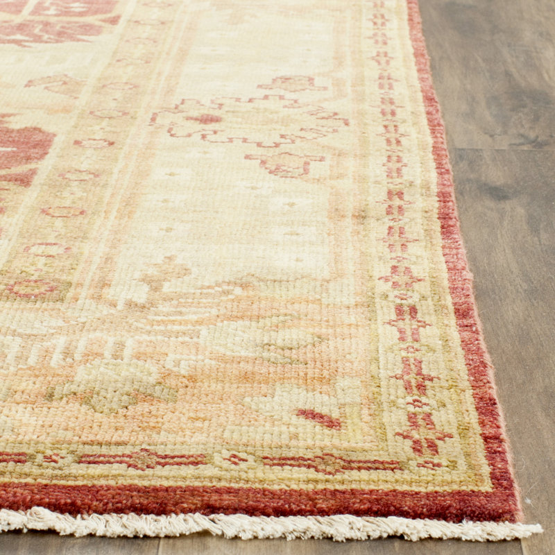 Oushak Oriental Hand-Knotted Wool Red Area Rug, Rectangle 8' x 10'