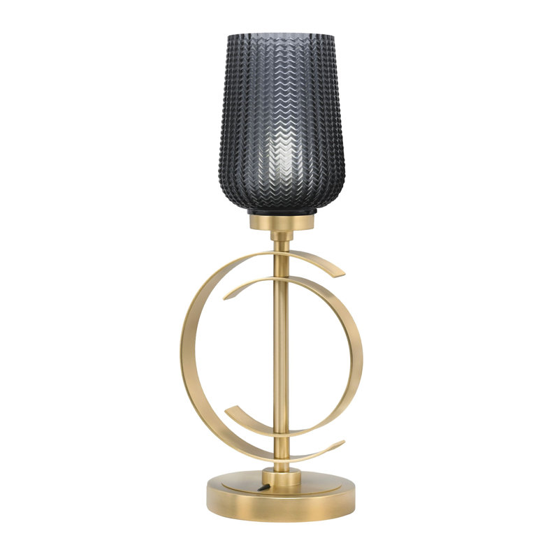 Lampe de table en acier inoxydable Jarran, Noir, Laiton