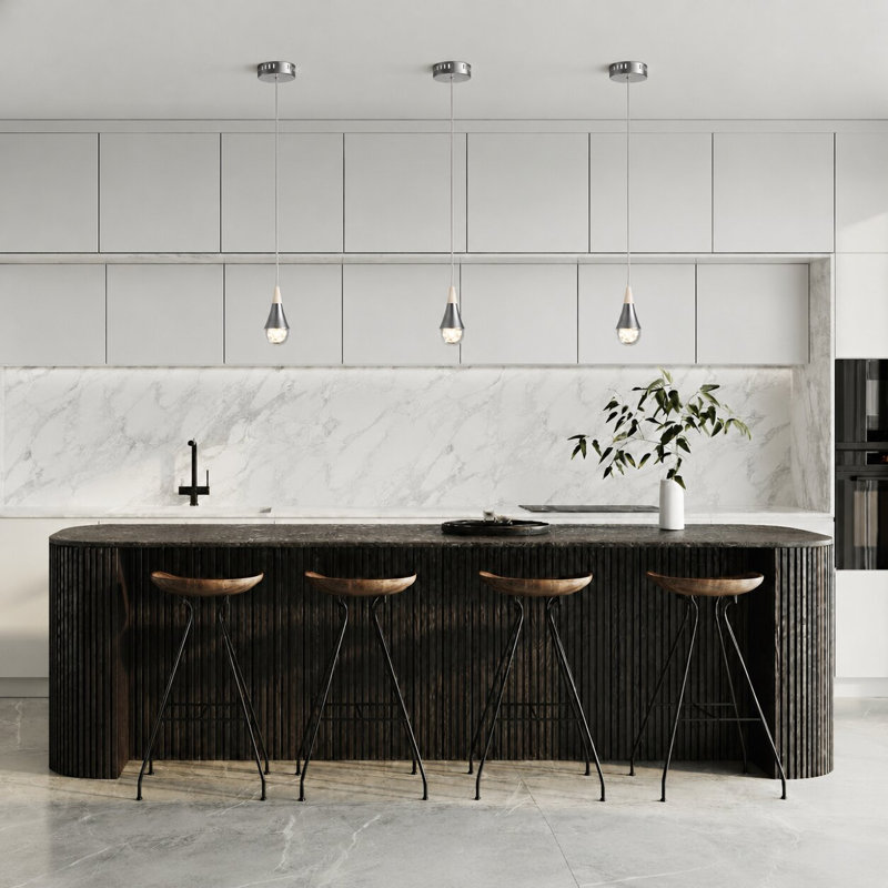 Servis Single Chrome Teardrop LED Pendant