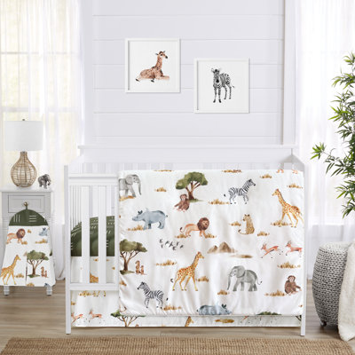 Ensemble de literie pour lit de bébé 4 pièces Jungle Animals