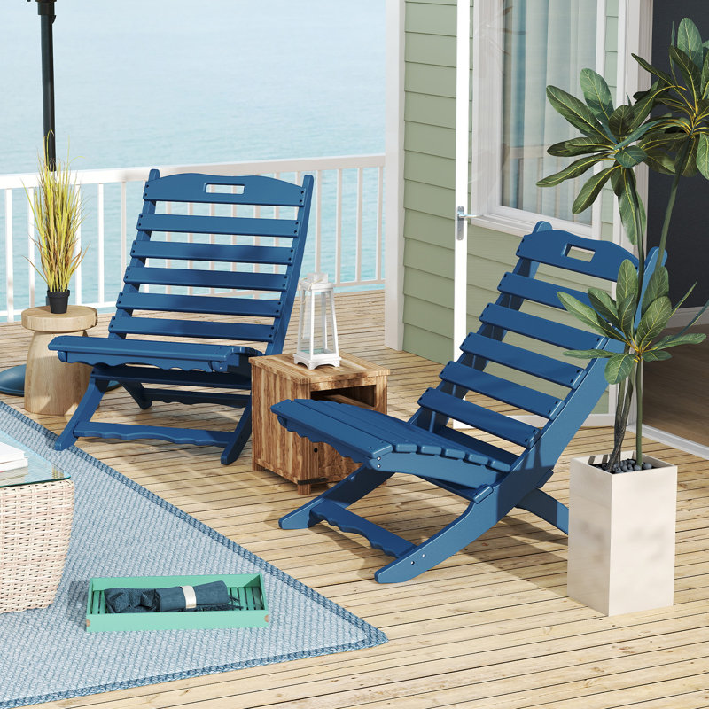 Ensemble de 2 chaises Adirondack pliantes pour l'extérieur (ensemble de 2), Bleu
