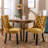 Velvet Upholstered Dining Chair with Wood Legs Nailhead Trim-254210993-254211004