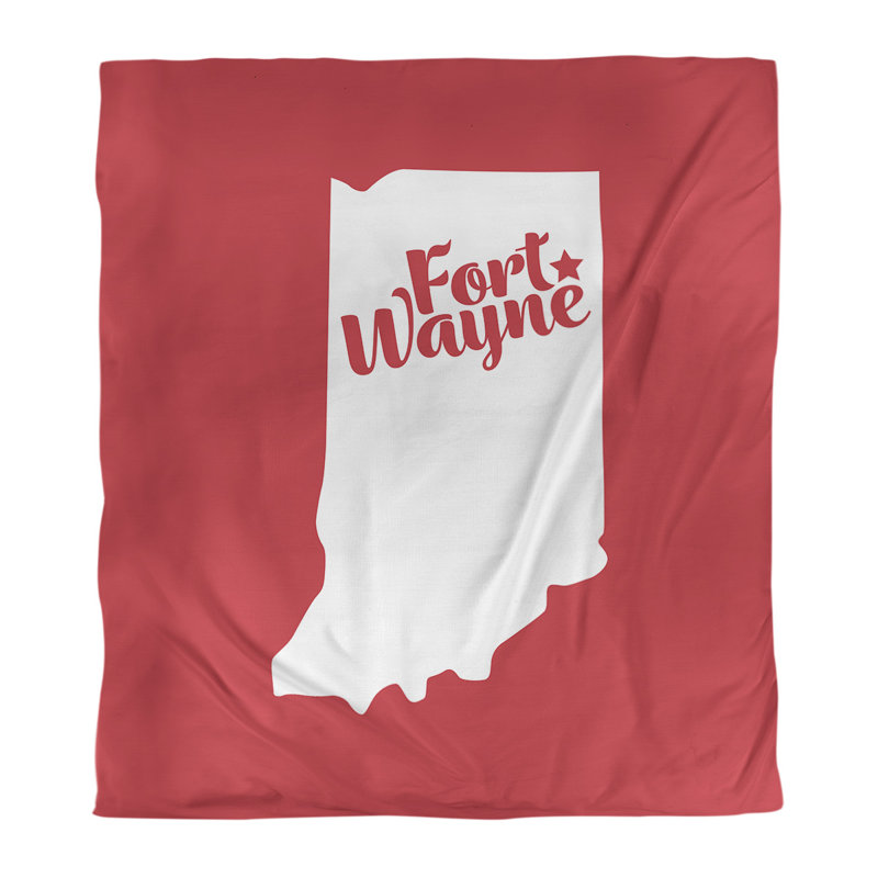 Indiana Modern & Contemporary Duvet Cover, Twin Duvet Cover, Red, Brushed Polyester