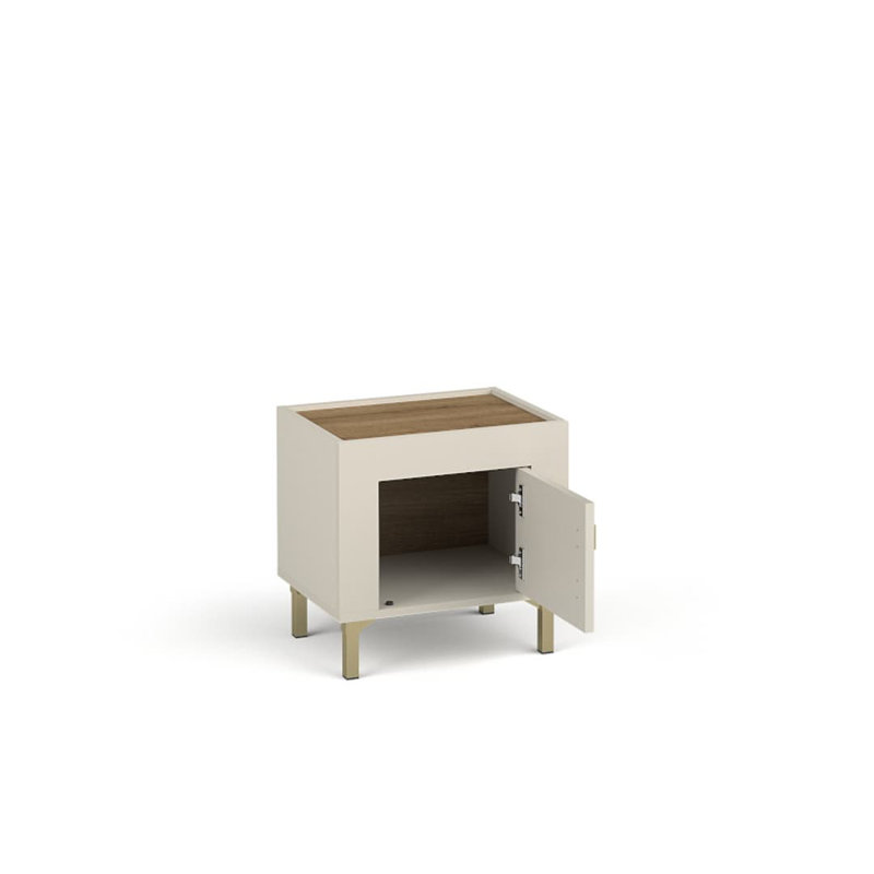 Paikea 48cm W Manufactured Wood Bedside Table, Cashmere