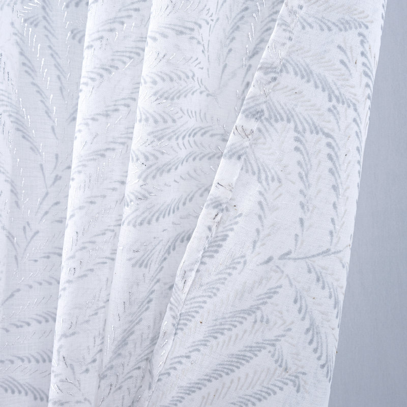 Panneau de rideau de fenêtre semi-transparent Faye, L 54 po x L 84 po, Argent
