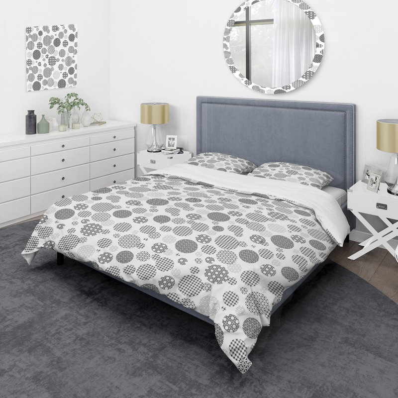 Ensemble de housse de couette en microfibre blanc / brun 3 pièces, Housse de couette pour très grand lit et 2 très