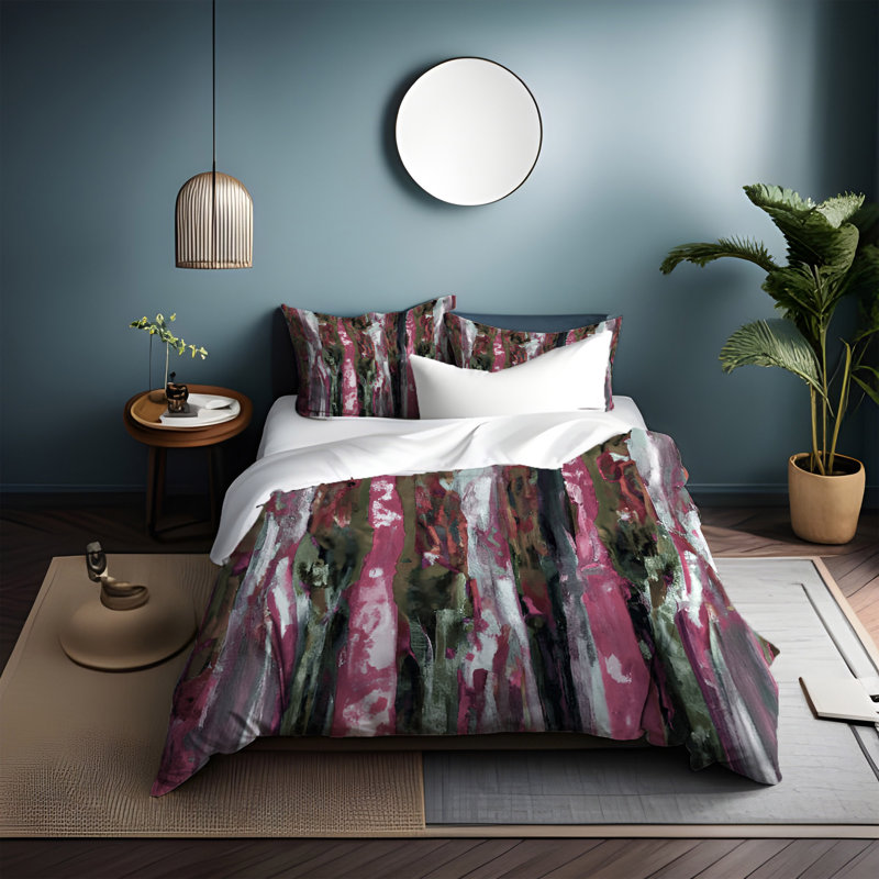 Polyester Abstract Duvet Cover, King Duvet Cover + 2 King Shams