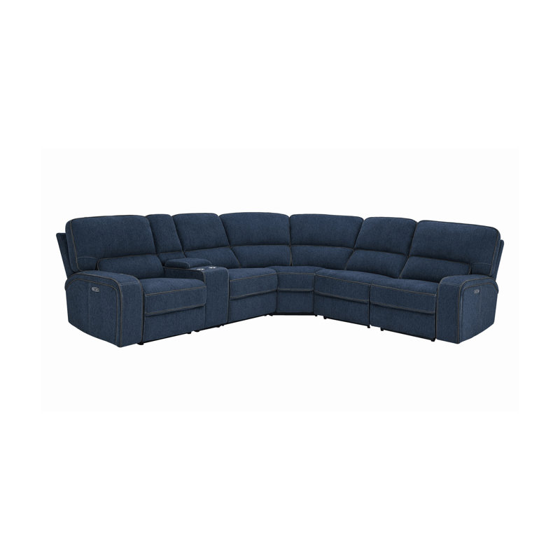 Canapé modulaire d’angle en chenille symétrique 112 po blaugh, Bleu marine