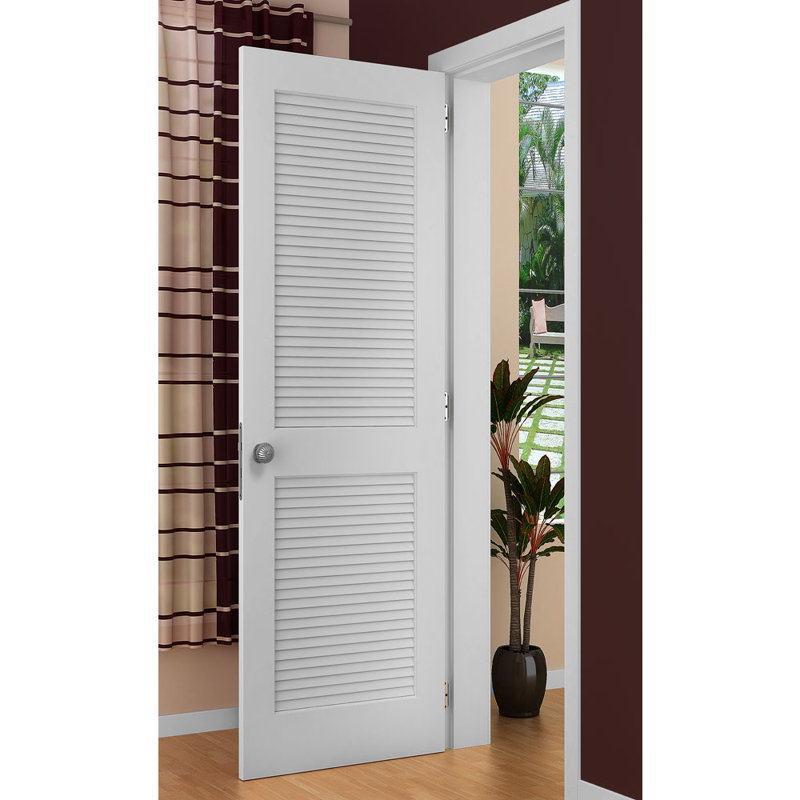Porte standard en bois manufacturé à persiennes, Avec un couche d'aprêt, 36 po x 80 po