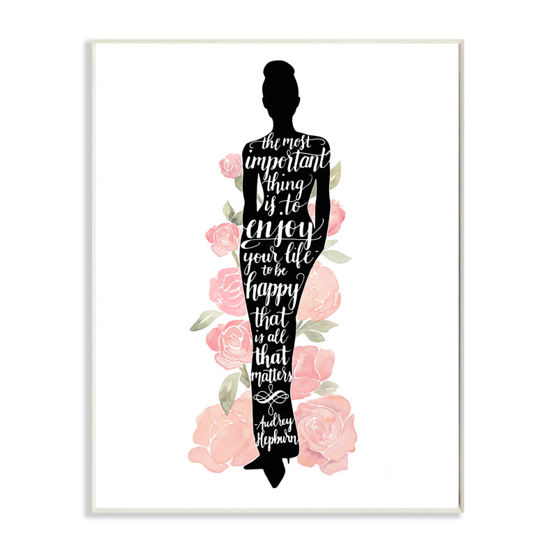 « emblématique silhouette aquarelle roses audrey », impression, H 15 po x l 10 po, Plaque