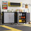 Armoire de rangement roulante en métal 34 "avec serrure, roulettes et tablettes, armoire de garage robuste pour le bureau à domicile-223842057