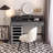 47.24"Black vanity with mirror and stool