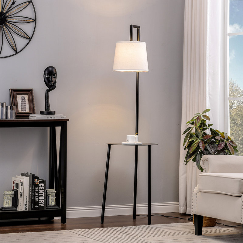 150Cm Black Tray Table Floor Lamp