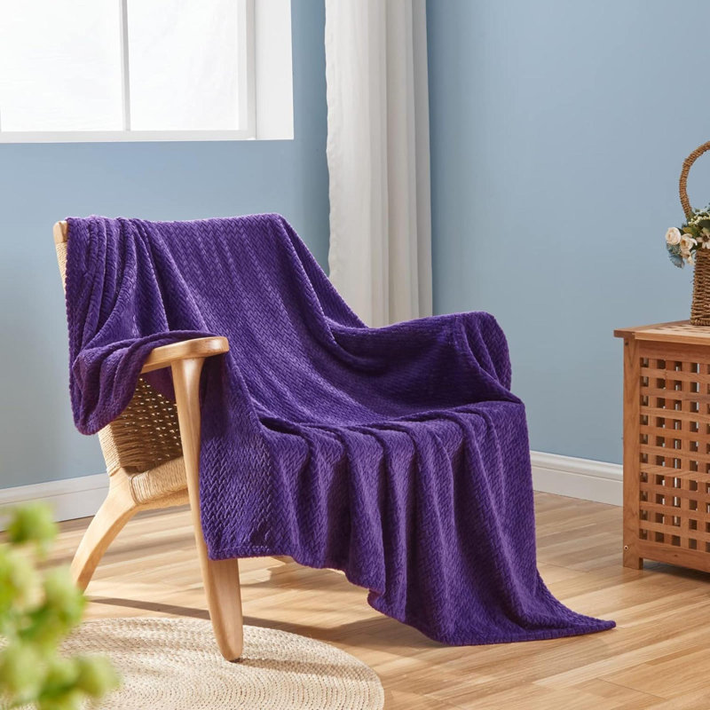 Jeté super doux en flanelle soyeuse Coral Premium, Mauve, L 50 po x L 60 po