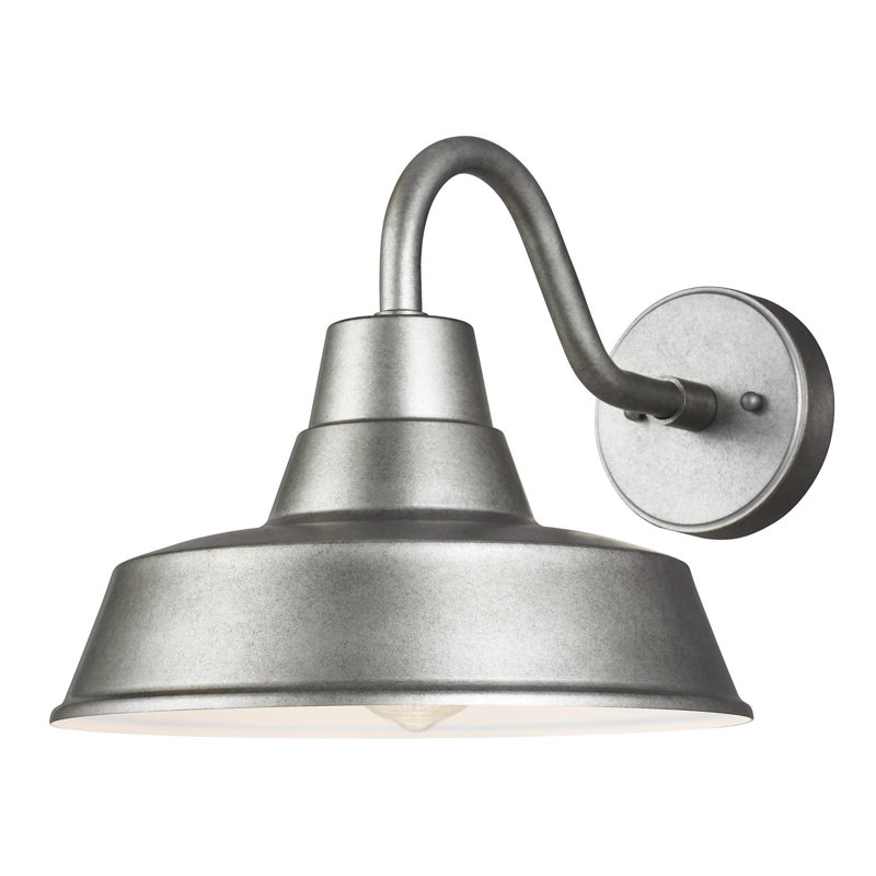 Luminaire de grange d'extérieur Blakeston, Étain patiné, H 10,63 po x l 12 po x P 12 po, Non