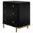 Maxine 3-drawer Nightstand Black-111107722