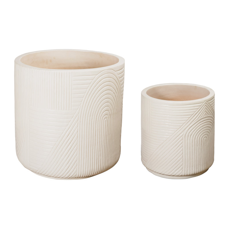 Ceramics Handmade Ceramic Planter, Linen Semi-Gloss